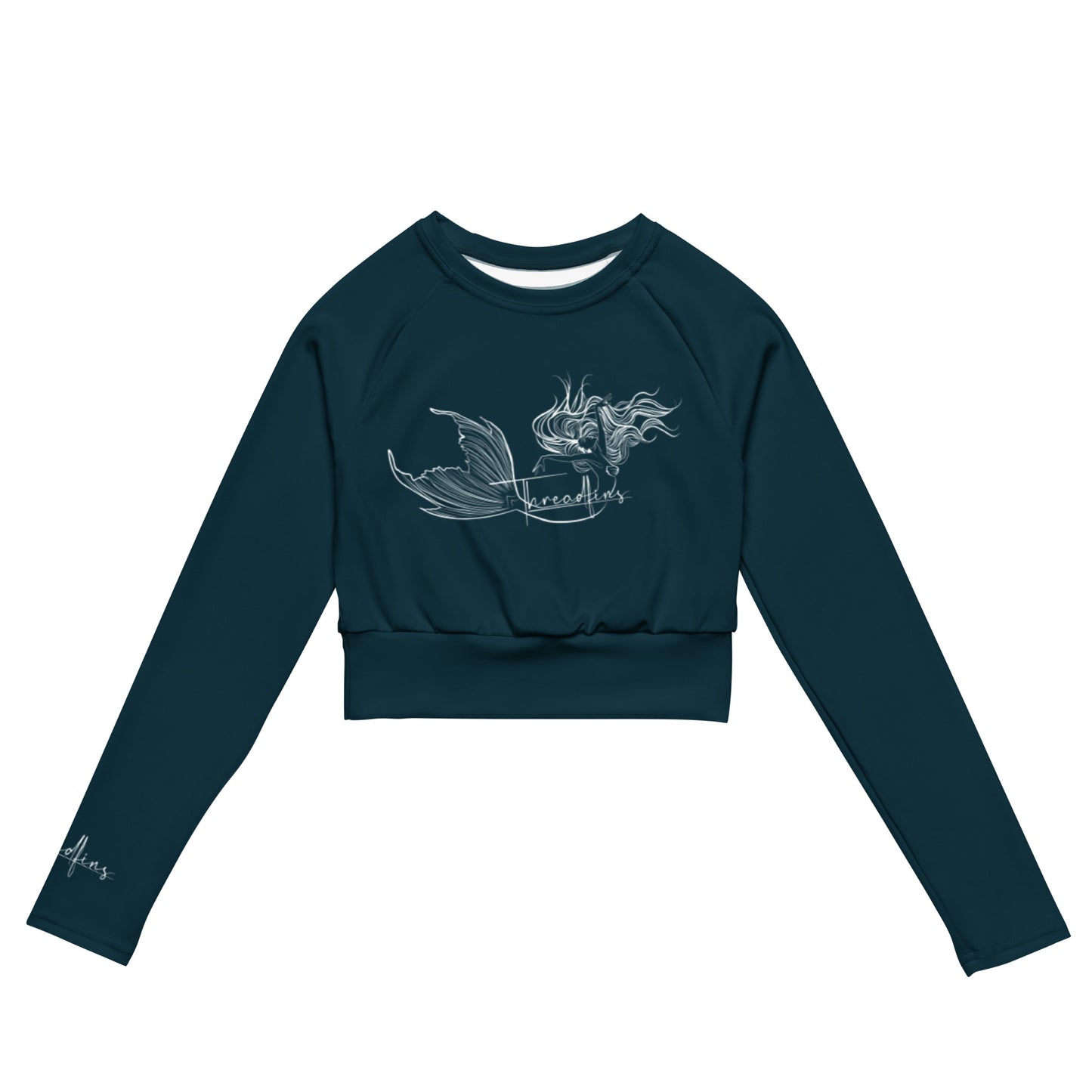 Threadfins long-sleeve crop top Deep Ocean Color